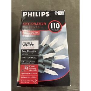 Philips NOS Decorator Stule Frosted White 110 Bulb Indoor Outdoor Lights